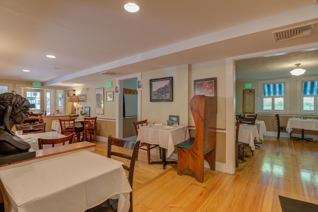 200 Shore Rd, Ogunquit, ME 03907 - dining area featuring light wood-type flooring, baseboards, and recessed lighting
