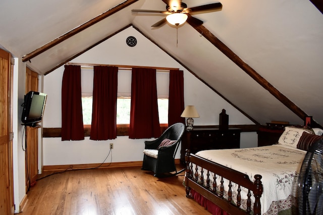 10 Rines Rd, Burnham, ME 04922 - bedroom with light wood-type flooring, lofted ceiling, and baseboards