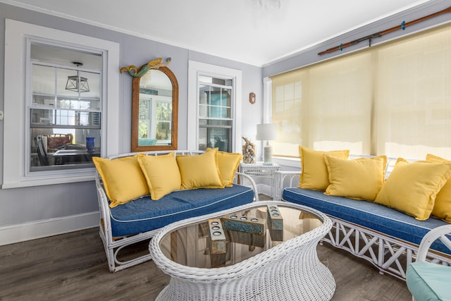 116 Hills Beach Rd, Biddeford, ME 04005 - living room featuring wood finished floors and ornamental molding