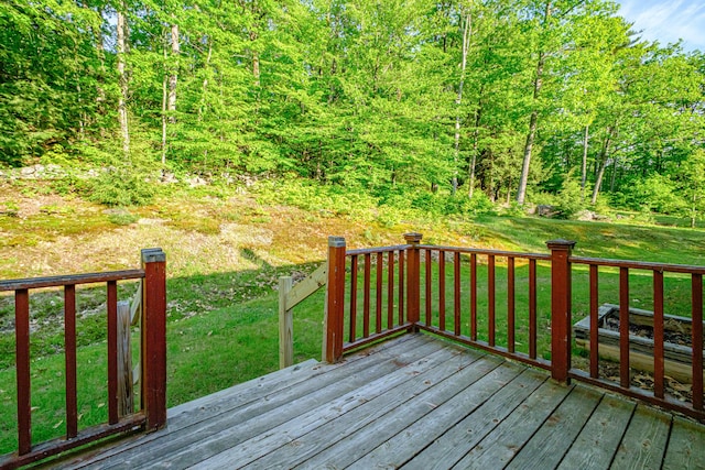 739 Spec Pond Rd, Porter, ME 04068 - wooden terrace featuring a lawn