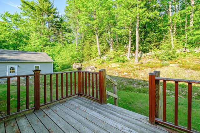 739 Spec Pond Rd, Porter, ME 04068 - deck featuring a yard