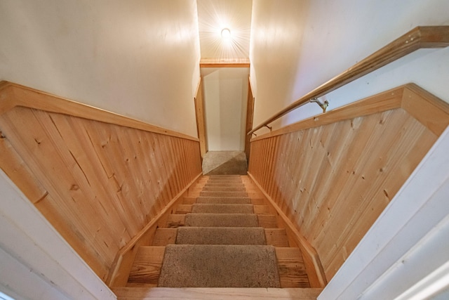 739 Spec Pond Rd, Porter, ME 04068 - stairs with wood walls