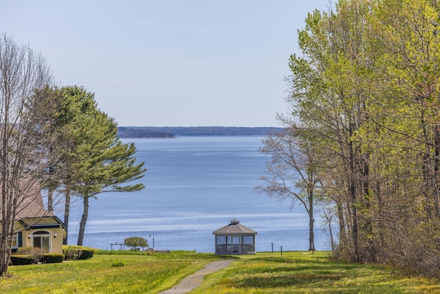 18 Bayside Dr, Belfast, ME 04915 - water view featuring a gazebo