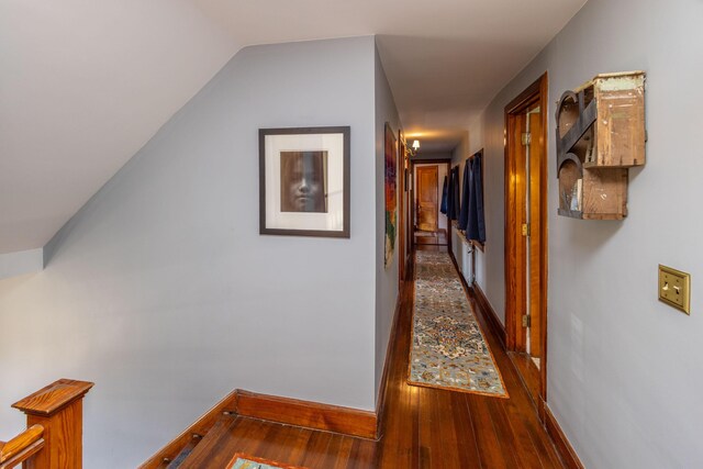 18 Bayside Dr, Belfast, ME 04915 - hall featuring wood finished floors and vaulted ceiling