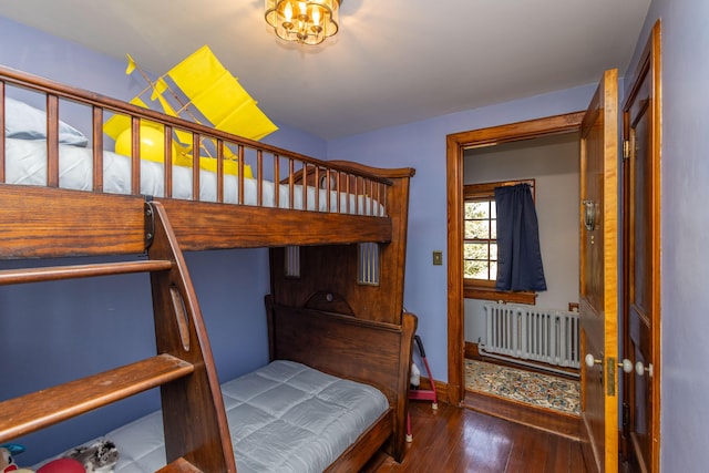 18 Bayside Dr, Belfast, ME 04915 - bedroom featuring radiator and hardwood / wood-style flooring
