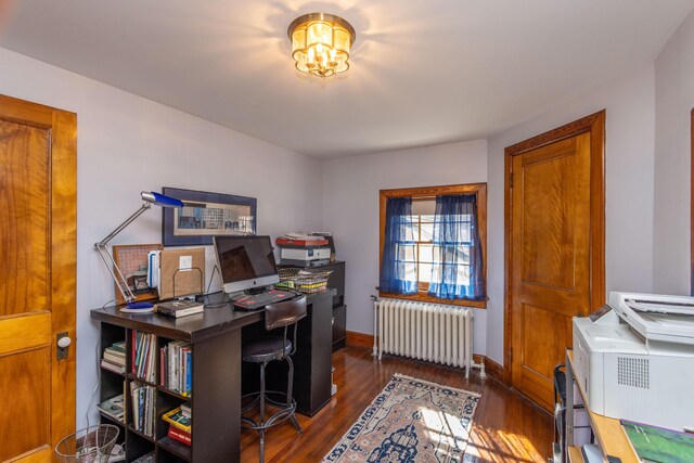 18 Bayside Dr, Belfast, ME 04915 - office space with radiator heating unit and dark wood-style flooring