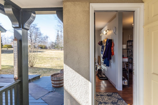 18 Bayside Dr, Belfast, ME 04915 - hall with wood finished floors and plenty of natural light