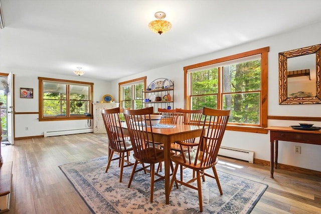 51 Four Wheel Dr, Brunswick, ME 04011 - dining area featuring baseboard heating and light wood-style flooring