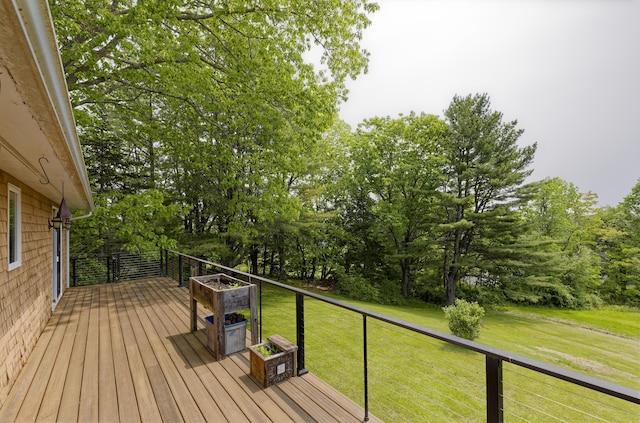 56 Borland Hill Rd, Nobleboro, ME 04555 - deck with a lawn and view of scattered trees