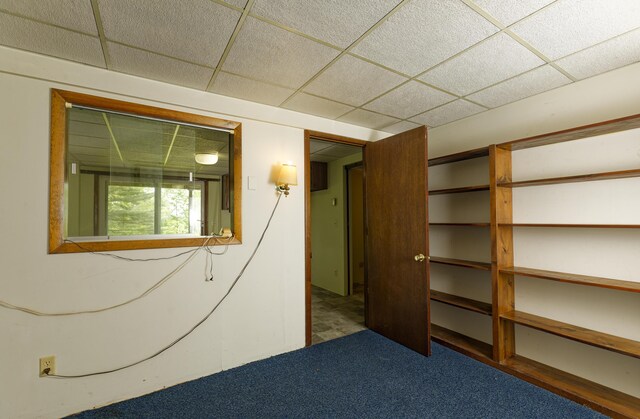 56 Borland Hill Rd, Nobleboro, ME 04555 - carpeted empty room with a drop ceiling