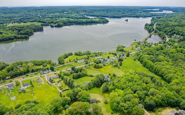 56 Borland Hill Rd, Nobleboro, ME 04555 - drone / aerial view of a large body of water and a forest