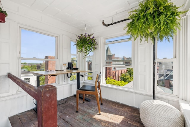 148 State St, Portland, ME 04101 - sunroom / solarium featuring hardwood / wood-style floors, plenty of natural light, and a decorative wall