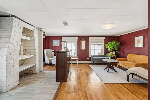 148 State St, Portland, ME 04101 - living room with hardwood / wood-style floors and crown molding
