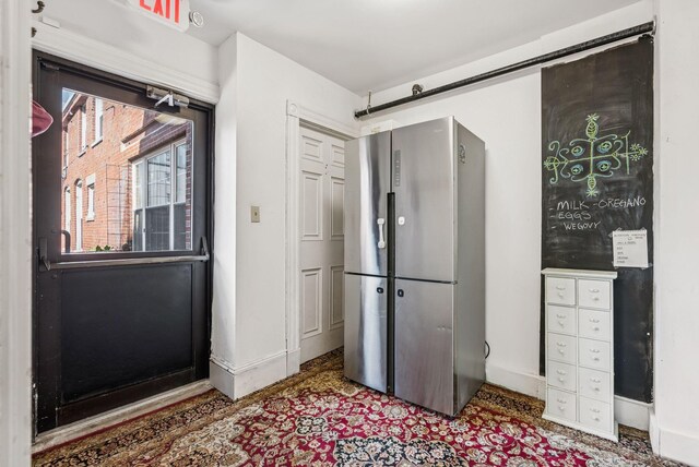 148 State St, Portland, ME 04101 - kitchen with freestanding refrigerator and baseboards