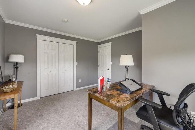 216 Monroe Rd, Winterport, ME 04496 - office space with crown molding, light colored carpet, and baseboards