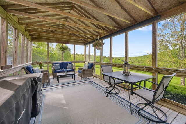 216 Monroe Rd, Winterport, ME 04496 - sunroom / solarium with outdoor lounge area and vaulted ceiling