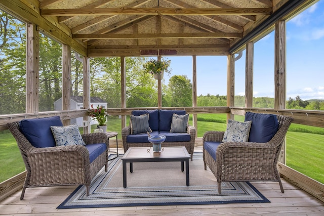 216 Monroe Rd, Winterport, ME 04496 - sunroom featuring an outdoor living space