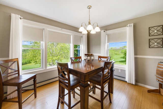 216 Monroe Rd, Winterport, ME 04496 - dining room with healthy amount of natural light, a chandelier, and light wood-type flooring