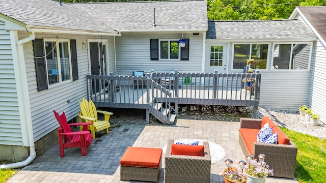 183 Buckfield Rd, Turner, ME 04282 - view of patio / terrace featuring a wooden deck and an outdoor hangout area
