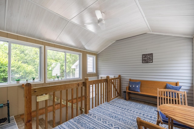 183 Buckfield Rd, Turner, ME 04282 - sitting room featuring vaulted ceiling and a ceiling fan