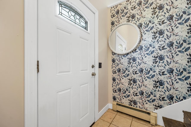 32 Long Hall Dr, Berwick, ME 03901 - foyer entrance with light tile patterned floors and baseboard heating