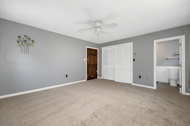 32 Long Hall Dr, Berwick, ME 03901 - unfurnished bedroom with carpet floors, a closet, ensuite bath, and ceiling fan