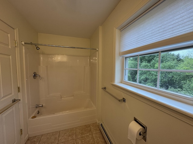541 Kenduskeag Ave Unit A1, Bangor, ME 04401 - full bathroom with tile patterned flooring, shower / tub combination, and a baseboard radiator