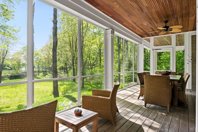4 Shore Rd, Biddeford, ME 04005 - sunroom / solarium featuring a ceiling fan and outdoor dining area