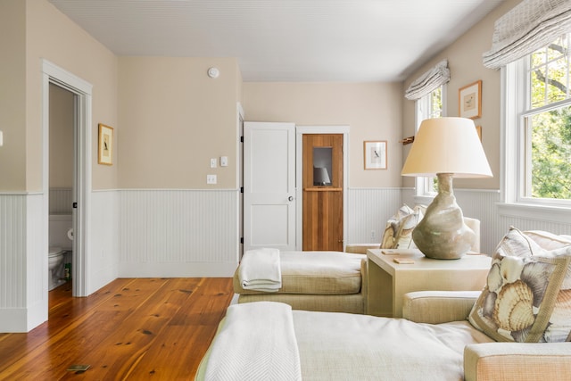 4 Shore Rd, Biddeford, ME 04005 - living area featuring wood finished floors and a wainscoted wall