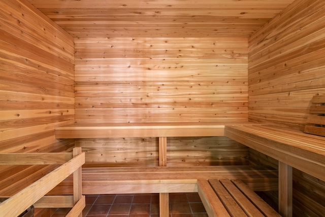 4 Shore Rd, Biddeford, ME 04005 - sauna / steam room with wood walls and tile patterned flooring