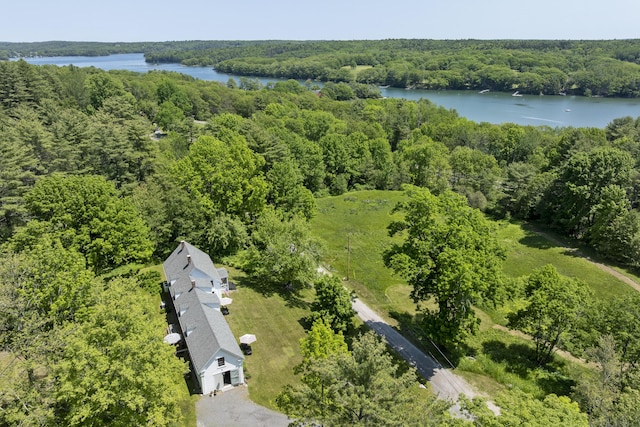 37 Walker Rd, Boothbay, ME 04537 - bird's eye view of a heavily wooded area and a nearby body of water