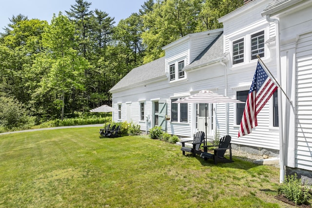 37 Walker Rd, Boothbay, ME 04537 - back of house featuring a yard and a shingled roof