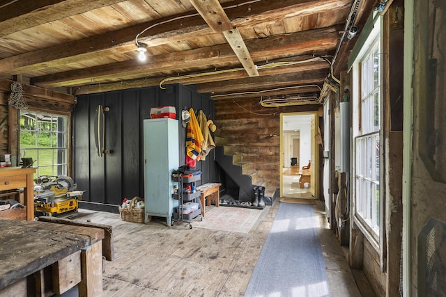 37 Walker Rd, Boothbay, ME 04537 - interior space with hardwood / wood-style floors and wooden ceiling