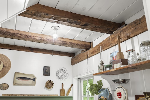37 Walker Rd, Boothbay, ME 04537 - detailed view of beamed ceiling