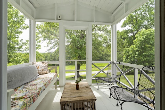 37 Walker Rd, Boothbay, ME 04537 - sunroom featuring vaulted ceiling
