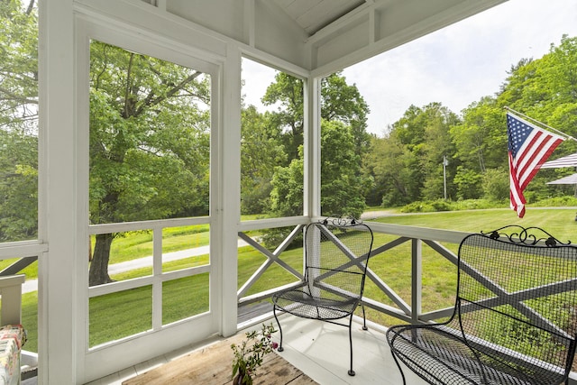 37 Walker Rd, Boothbay, ME 04537 - sunroom / solarium featuring view of wooded area