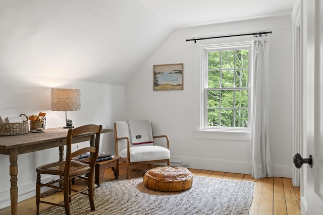 37 Walker Rd, Boothbay, ME 04537 - office space with plenty of natural light, lofted ceiling, and light wood finished floors