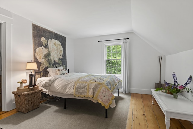 37 Walker Rd, Boothbay, ME 04537 - bedroom with vaulted ceiling and wood finished floors