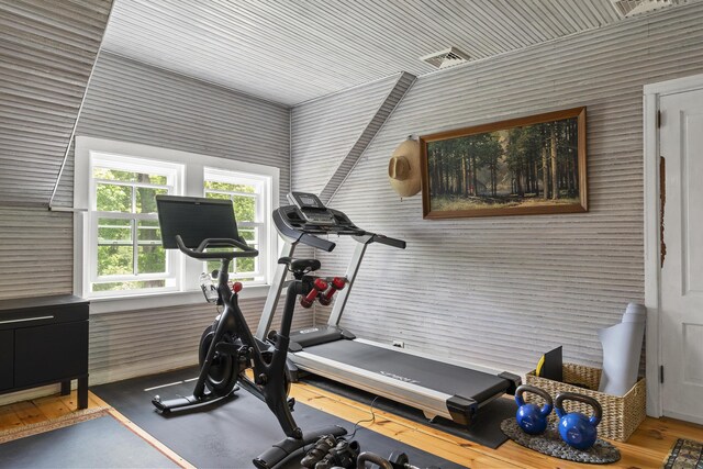 37 Walker Rd, Boothbay, ME 04537 - workout room with wood finished floors