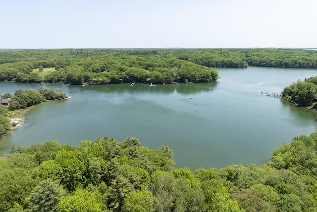 37 Walker Rd, Boothbay, ME 04537 - drone / aerial view of a heavily wooded area and a large body of water