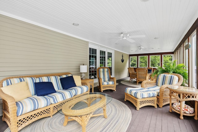 30 Plymouth Dr, Saco, ME 04072 - sunroom featuring outdoor lounge area and ceiling fan