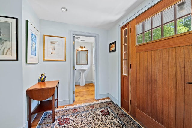 72 Vine St, South Berwick, ME 03908 - entrance foyer featuring wood finished floors and baseboards