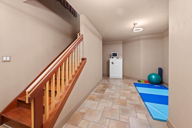 72 Vine St, South Berwick, ME 03908 - workout area featuring stone finish flooring and baseboards