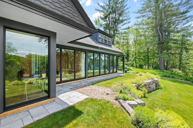 72 Vine St, South Berwick, ME 03908 - view of grassy yard with a sunroom