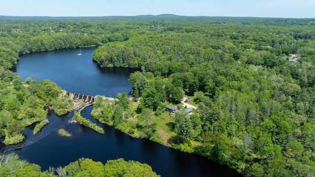 72 Vine St, South Berwick, ME 03908 - aerial overview of property's location featuring a forest and a nearby body of water