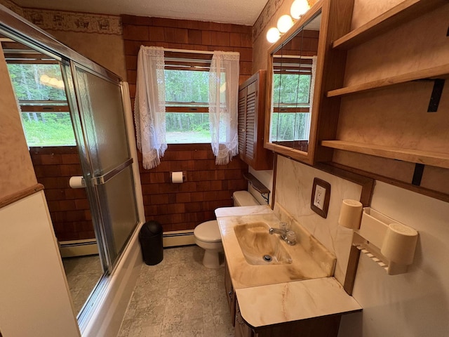 16 Evergreen Estates Rd, Nobleboro, ME 04555 - full bathroom featuring a baseboard heating unit and vanity