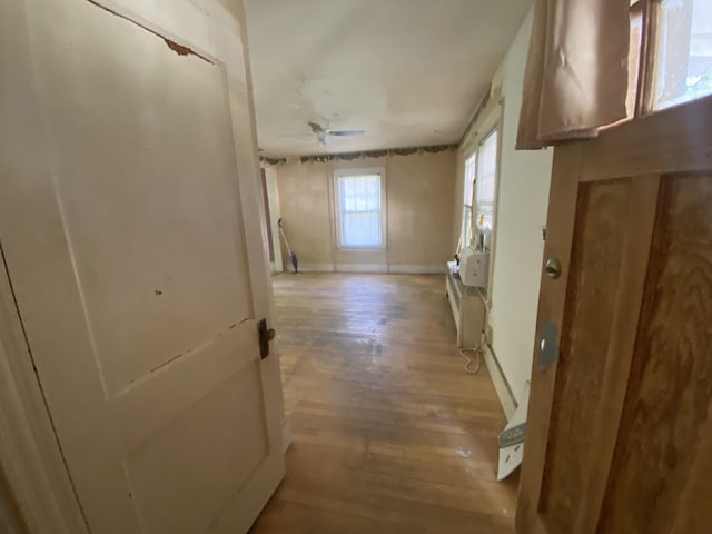 147 Spring St, Westbrook, ME 04092 - hallway featuring light wood-style flooring and baseboards