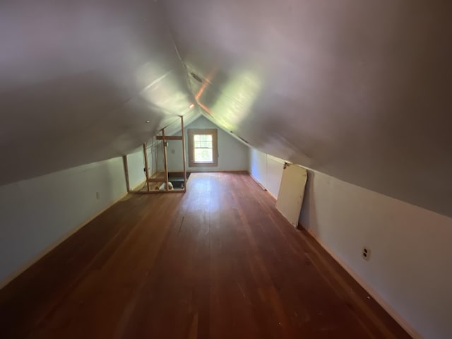 147 Spring St, Westbrook, ME 04092 - bonus room featuring wood finished floors, vaulted ceiling, and baseboards