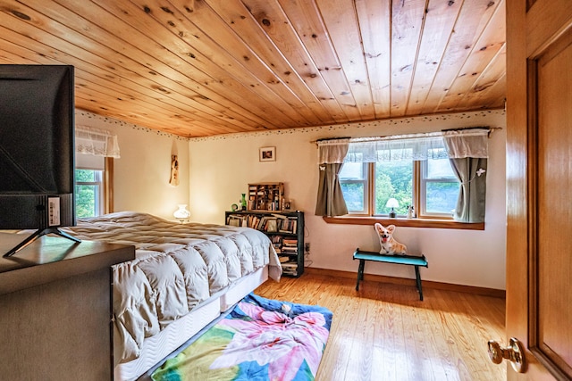115 Wards Hill Rd, Baldwin, ME 04091 - bedroom with wood ceiling and wood-type flooring
