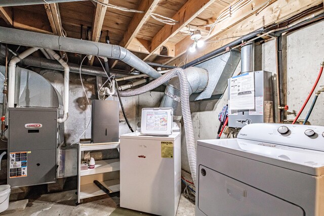 115 Wards Hill Rd, Baldwin, ME 04091 - unfinished basement with washing machine and dryer and heating unit
